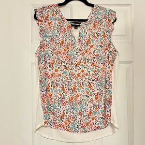 Fortune + Ivy Dina Scallop Sleeve Mixed Material Blouse